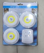 3 Pcs LED Sensor Cabinet Night Lights with Remote Control | Dimmable Closet Lamp Bathroom Indoor House - Image 3