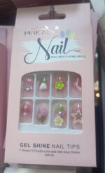 Pink Key STONES WORK NAILS Nails - Party, Wedding Nails (Random Design & Color) - Image 2