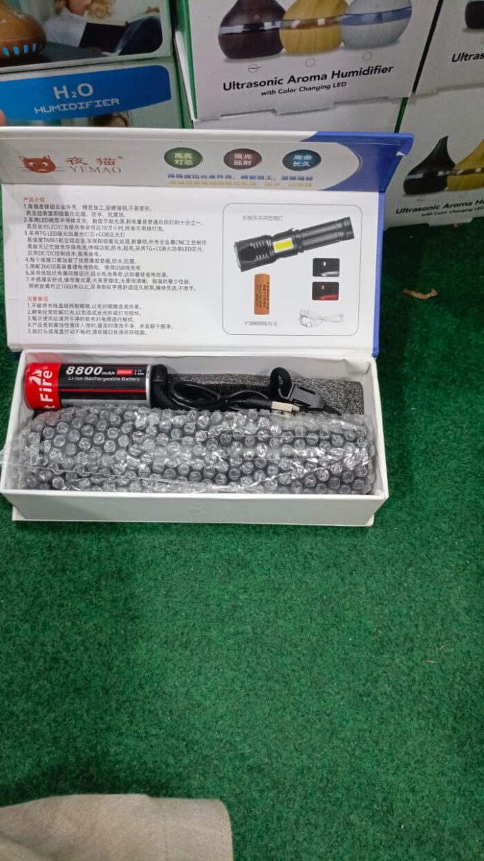 LED Flashlight YM-P19-TG (1 power + 1 large, acc. + TYPE-C) zoom - Image 2
