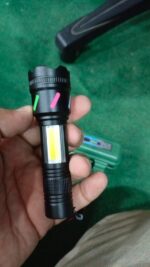 USB Charging XPE+COB LED Flashlight Lamp Torch With Clip Three Mode Zoomable Lamp Built in Battery with Box - Image 2