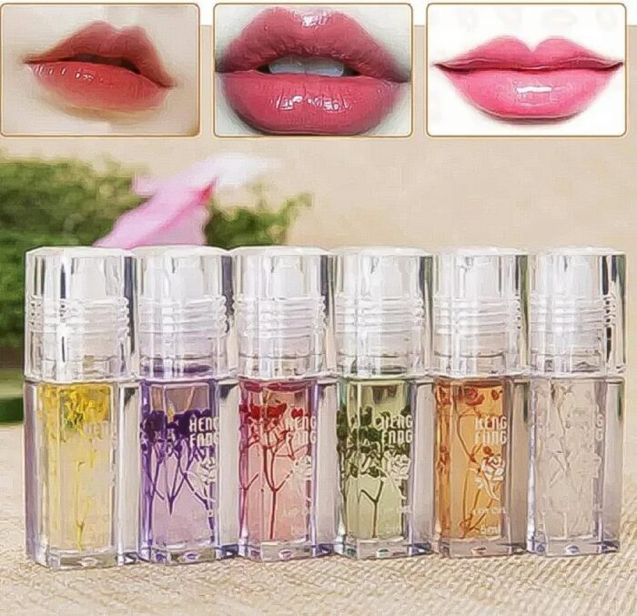 pack of 4 Flower Transparent Liquid Lip Oil, 5ml - Image 1