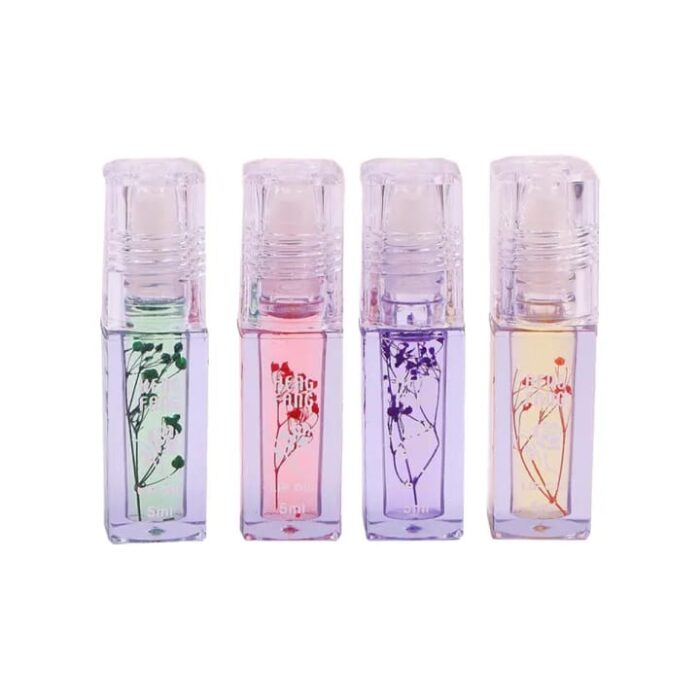 pack of 4 Flower Transparent Liquid Lip Oil, 5ml - Image 4