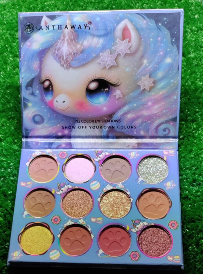 12 Color Rainbow Eyeshadow Pallette , Matte and Shimmery eye palette eye makeup for all girls - Image 2