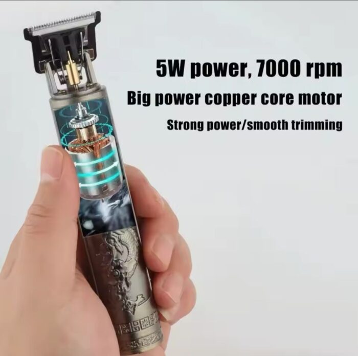 Alloy body (plastic ) - Vintage T9 Trimmer and Hair Clipper Cutting Machine For Men - Image 5