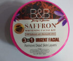 B and B Saffron Whitening Facial Kit 3 in 1 - Urgent Facial & Dead Skin Removal
