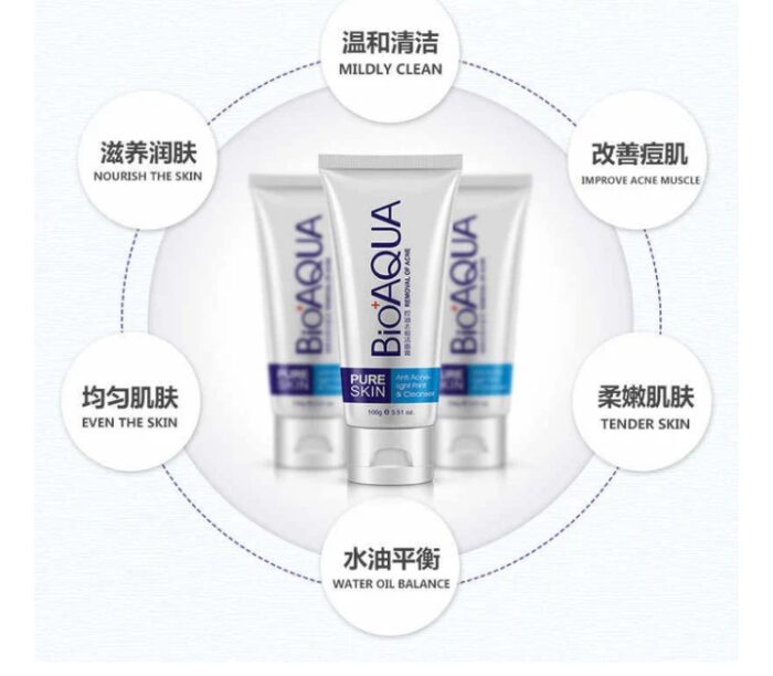 BIOAQUA Anti Acne Cleanser For Removal Of Acne - 100ml - Image 3