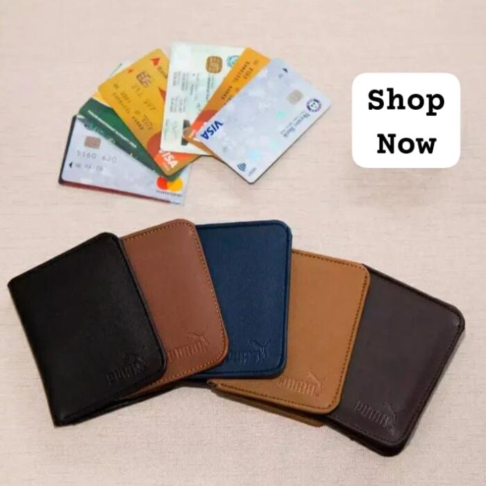 Smart Leather wallet   For Men Puma Wallet Best Quality (Random) - Image 1