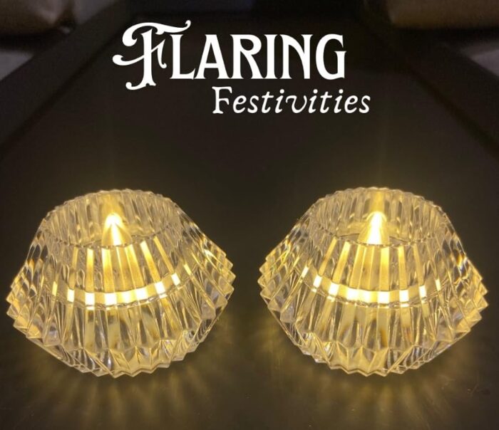 Smokeless & Flameless LED Tealight Acrylic Decorative Tea Light Candles for Home Decor, Gifting, Birthday, Festival Decoration (Crystal Diamond Diya Candle, Pack of 1) (cell operated) - Image 1