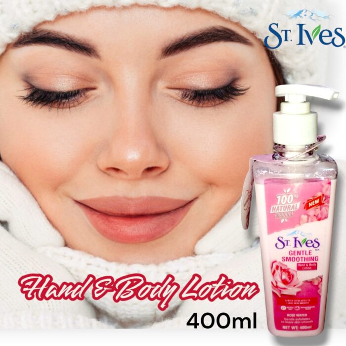 st live rose water Hand and Body Lotion gentle smoothing 400ml - Image 1