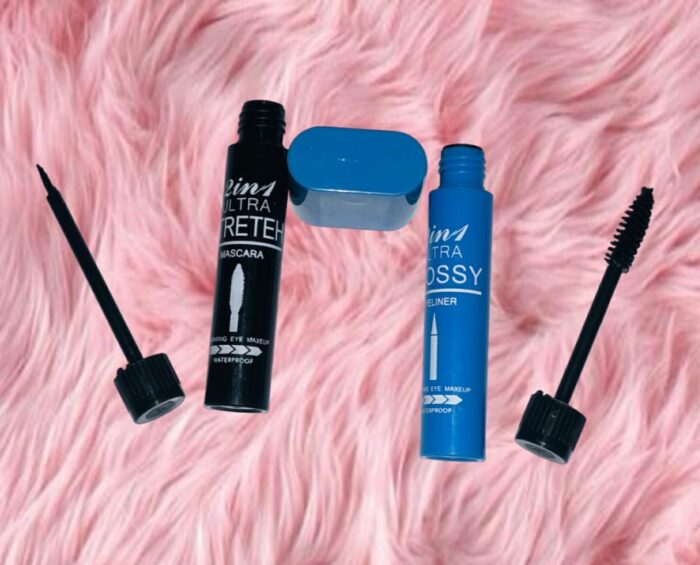 2 in 1 Waterproof Eye Lashes Mascara and Eyeliner with More Volume, Deep Black, Creamy Texture - Image 1