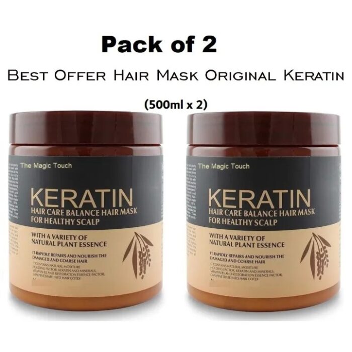 Pack Of 2 | Keratin Hair Mask Treatment Your Secret To Shiny, Healthy Hair - 500ml - Image 1