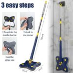 360° Rotatable Cleaning X Mop Adjustable Corner Mop Self Squeezing Wringing Mop Multifunctiona Rotating Mop for Floor Wall Window