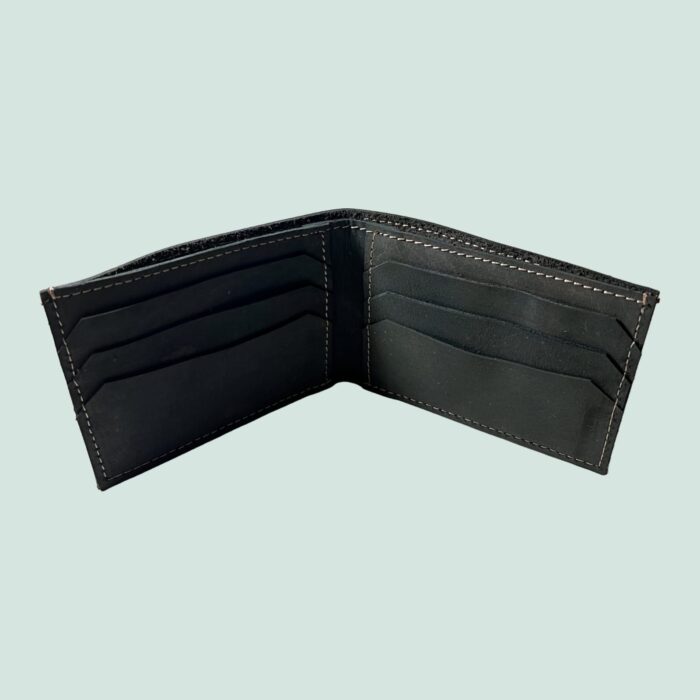 Neubic cow Leather Plain Wallet Men Short Wallet Purse Small Vintage Wallets Card Holder ( black ) - Image 2