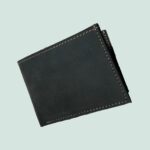 Neubic cow Leather Plain Wallet Men Short Wallet Purse Small Vintage Wallets Card Holder ( black )