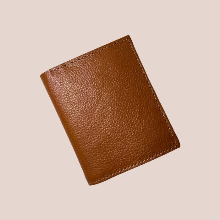 cow Leather texture Wallet Men Short Wallet Purse Small Vintage Wallets Card Holder ( brown ) - Image 1