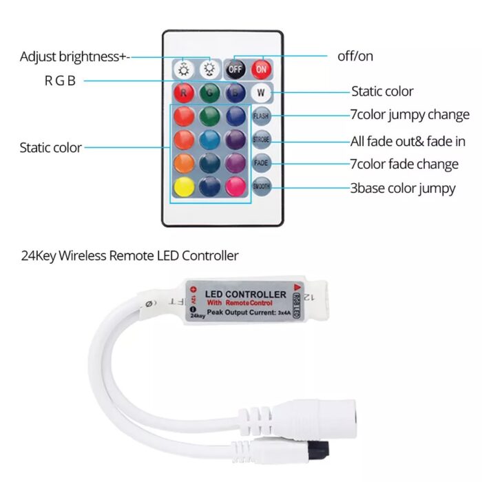 NEW RGB LED Strip 10 meter Top Quality With Remote And 12V Power Supply  (multicolor) - Image 6