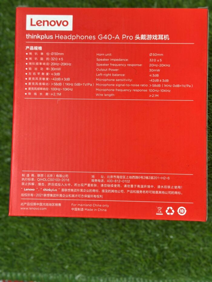 Think Plus Headphones G40-A Pro | Lenovo G40-A Pro Headphones | Wired Headphone With Mic | Best Quality Headset ( Random Color ) - Image 4