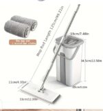 Mop Floor Squeeze Mop with Bucket – Hardwood & Wood Floor Rotary Scrubbing Mop for Easy Household Cleaning ( Random Color ) without box - Image 6