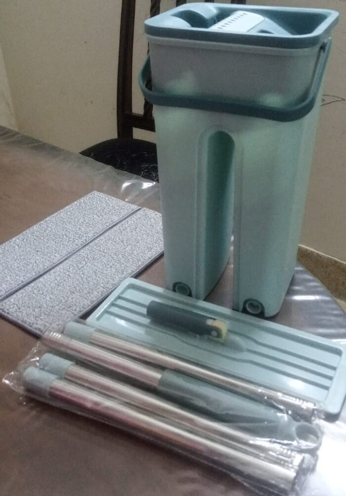 Mop Floor Squeeze Mop with Bucket – Hardwood & Wood Floor Rotary Scrubbing Mop for Easy Household Cleaning ( Random Color ) without box - Image 2