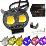 Pack of 1 Owl Fog Light for Bikes metal body  - 8 Working Modes LED Motorcycle Fog Headlights with Multicolor DRL, Universal Fitment, and Auxiliary Spotlights - Image 3