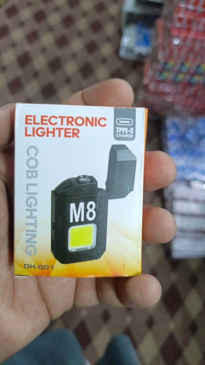 COB Led Flahlight With Lighters Dual Arc Pulse Flameless Lighter Type C Rechargeable Lighter Work Light Mini Light Men's Gift - Image 2