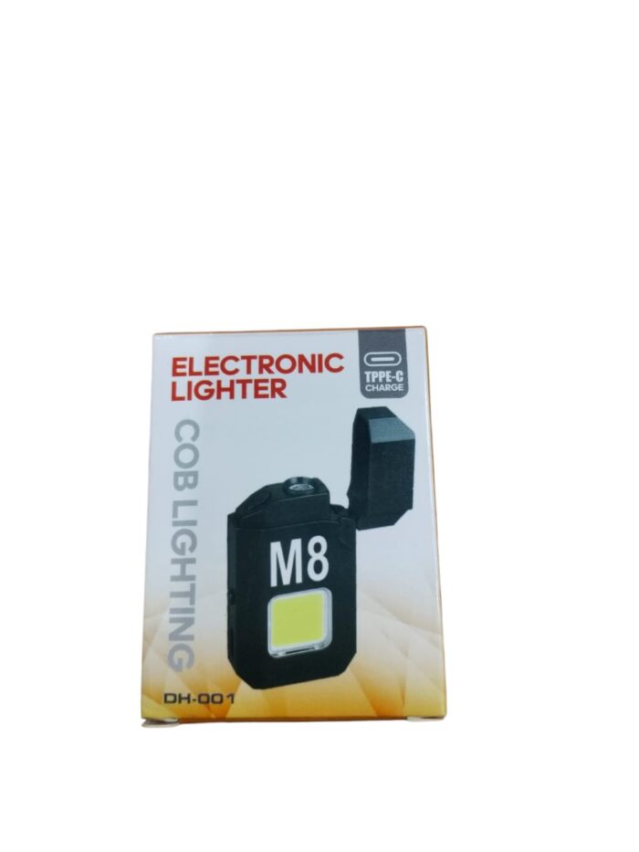 DH-001 COB Led Flashlight With Lighters Dual Arc Pulse Flameless Lighter Type C Rechargeable Lighter Work Light Mini Light Men's Gift | Dual Arc Pulse Flameless Lighter - Image 2