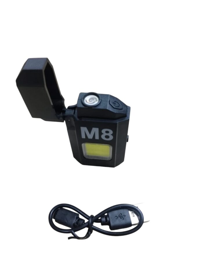 DH-001 COB Led Flashlight With Lighters Dual Arc Pulse Flameless Lighter Type C Rechargeable Lighter Work Light Mini Light Men's Gift | Dual Arc Pulse Flameless Lighter - Image 4