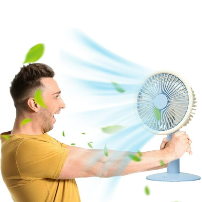 Portable Automatic Wireless USB Fan | Fan with 5 Speed Super Strong Wind for Home office Bedroom Kitchen Outdoor Camping | Best Quality Table Fan | Desktop Small Fan (Random Color) - Image 5