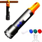 Rechargeable Tactical Flashlight High Lumens, Brightest Flashlights for Emergencies Camping COB Sidelight, Zoomable Multicolor Lenses Flashlight Hiking Hunting - Image 2