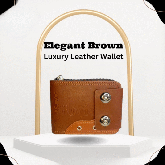 New Style Leather Wallet with Button ( Random Color ) - Image 5