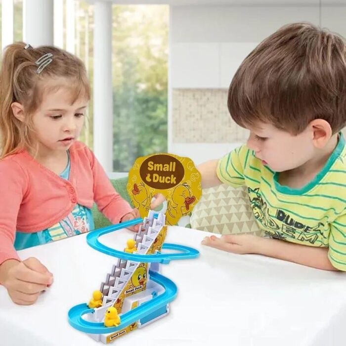 Smart Duck Ladder Climbing race set | Duck Climb Stairs Toy Race Track Slide - Image 2