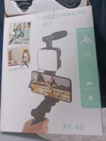 AY-49 Vlogger video making Kits Vlog Microphone LED Fill Light Mini Tripod mobile holder