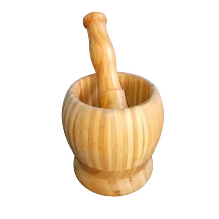 01 Set Wooden Pestle and Mortar For Crushing | Woden chattu watta for Grinding Nuts Dates and other Ingredients  - Image 4