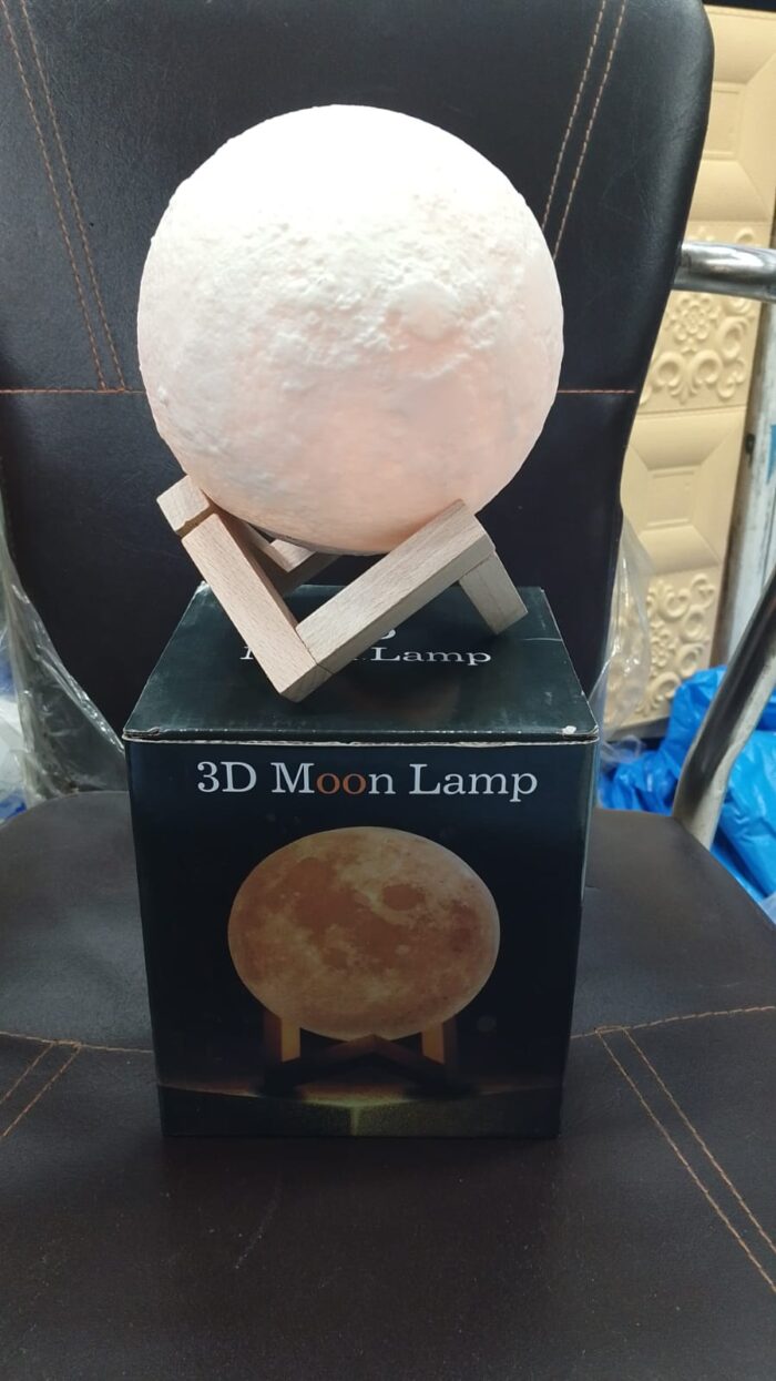 16 in 1 High Quality LED Moon Light Lamp With Stand - Mind Glowing 3D Lamp - Bedroom Led Bed Lamp Desk Lamp - Moonlight sensation Home decor | Led Moon Light with 15cm Size - Image 2