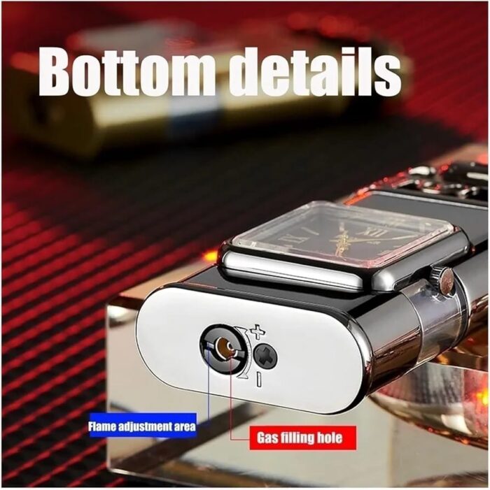Refillable Dragon Design Fancy Watch Lighter | Best Quality Watch Lighter | Dual Flame Lighter | Lighter With Metal Body ( Random Color ) ( Without Box ) - Image 4