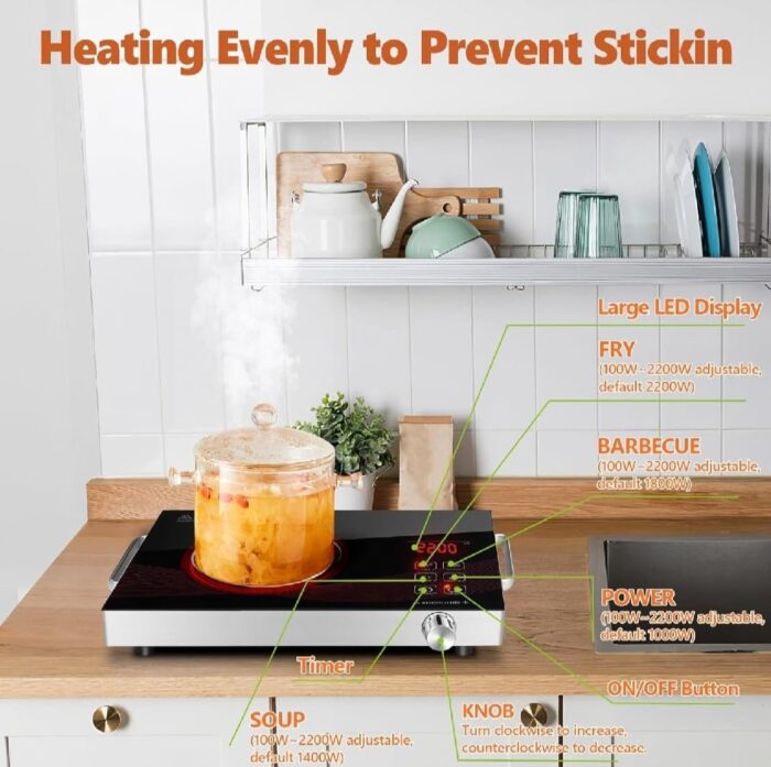 Ancher Plus SV-605 Infrared Cooker & Hot Plate – Multifunction & Digital Display – 3500W | Best Quality Cooker Digital Display ( Random Color ) - Image 7