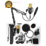 Professional Condenser Microphone - Podcast Mic Set Condenser Microphone With Rechargeable Auxiliary Background For Karaoke Singing, Youtube Recording Mic Set For Youtube | Mic Kit - Image 9