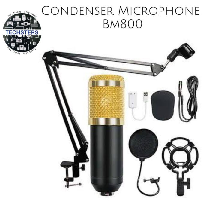Professional Condenser Microphone - Podcast Mic Set Condenser Microphone With Rechargeable Auxiliary Background For Karaoke Singing, Youtube Recording Mic Set For Youtube | Mic Kit - Image 11