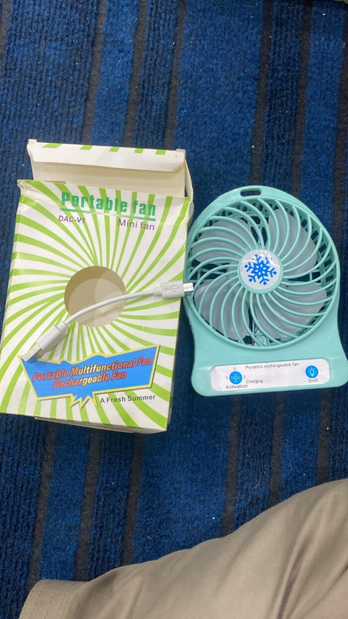 Portable Mini USB Fan Rechargeable Battery | 3-Level Speed Adjustable Electric Cooling Desktop Fan (Random Colors)  - Image 2