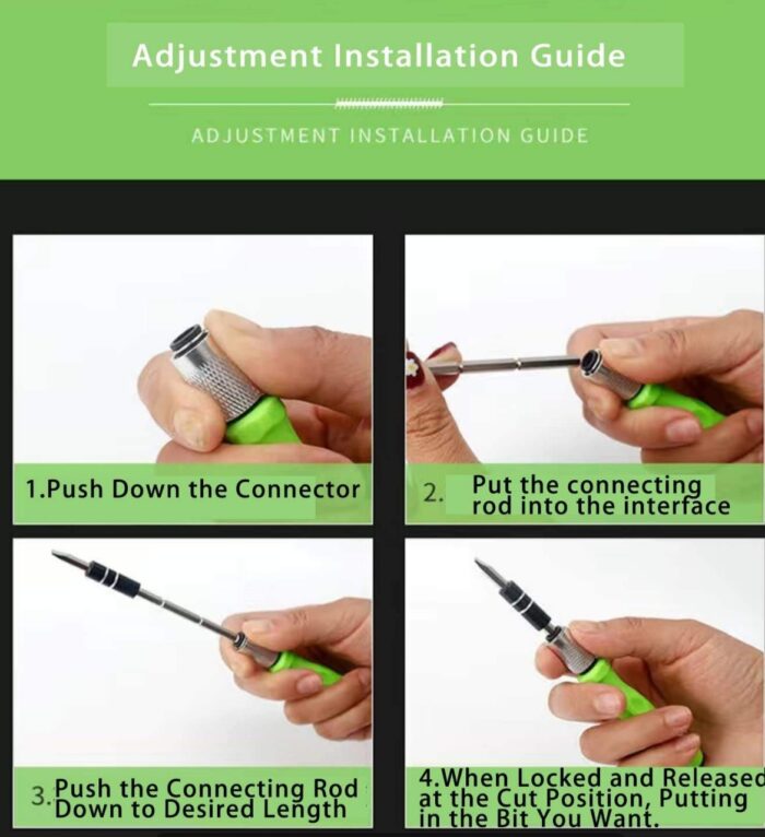 32 in 1 Mini Interchangeable Adjustable Precision Screwdrivers Bit Set Repair Tool Kit With Flexible Bar and Length - Screw Driver Tool Kit - Image 12