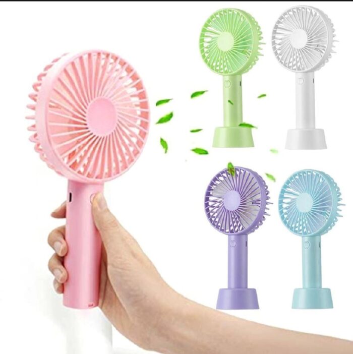 Portable USB Rechargeable Handheld 3 Speed Strong Wind Electric Small Mini Cooling Fan (random color) - Image 1
