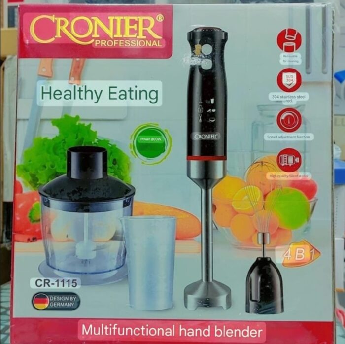 CRONIER Professional 4-in-1 Hand Blender Set | Chopper, Blender, Coffee & Egg Beater, Whisker | Best Quality Hand Blender Set CR-1115 Hand Blender - Image 3