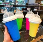 Slushy Cup | Slush Maker | Instant Ice Maker Cup for Hot Summers | Smoothies Cup Eco-friendly Double Layer | Instant Freeze Cup for Beverages and Cold Drinks 500ml (Random color) - Image 2