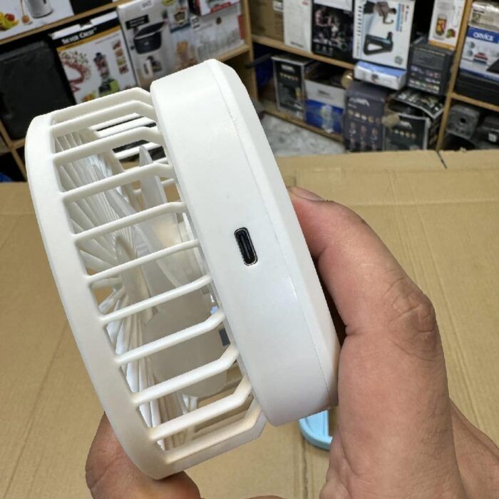 Mini 2 in 1 Portable Fan with LED Light, USB Rechargeable |  7 Inch Portable Travel Fan | Desk Fan 3 Speeds Folding Table Fan Quiet 185° Rotation USB Plug-In - Image 2