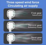 Mini 2 in 1 Portable Fan with LED Light, USB Rechargeable |  7 Inch Portable Travel Fan | Desk Fan 3 Speeds Folding Table Fan Quiet 185° Rotation USB Plug-In - Image 5