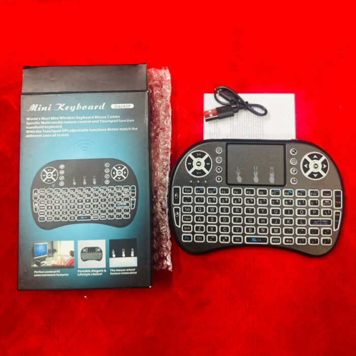 i8 2.4G Mini wireless keyboard with touchpad | 7-color Backlight ,plug and play | Super cool design | Perfect for Android TV Box, Smart TV, Projector, PS3 - Image 2