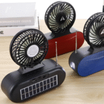 Solar fan Bluetooth speaker | Wireless outdoor portable With  blowing flashlight | Listening to music Support TF card U disk FM radio TWS interconnection