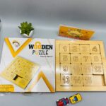 Wooden Fifteen Digit Tiles Moving Puzzle Educational Toy For Kids