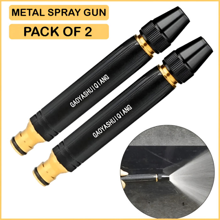 Pack of 2 Multi-Functional High-Pressure Metal Water Spray Nozzles - Image 1