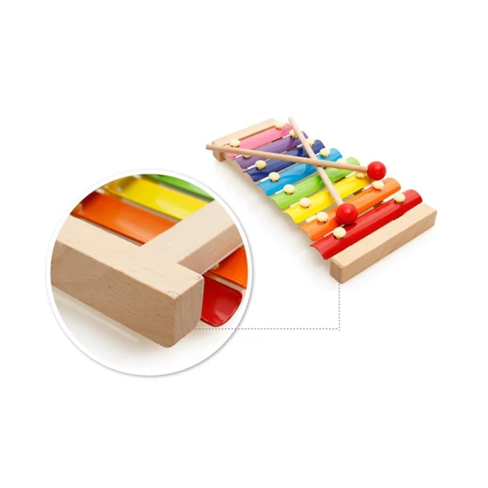 8 Scale Xylophone Percussion Instrument Hand Knock Piano Children Musical Toy - Image 3
